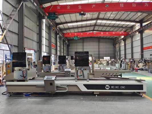 رأى CNC UPVC قطع الألومنيوم نافذة الباب صنع الآلات رأس مزدوج