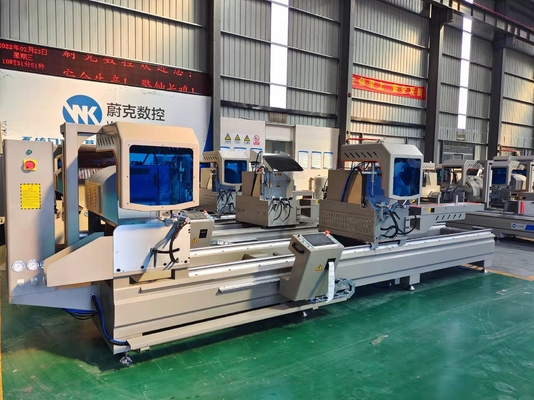CNC مزدوج الرأس آلومنيوم قطع آلة النافذة الباب والستارة جدار قطع المنشار مع 45 و 90 درجة