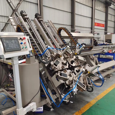 الآلي CNC 4 الرأس زاوية Crimping آلة لصناعة أبواب النوافذ الألومنيوم مع نظام دلتا