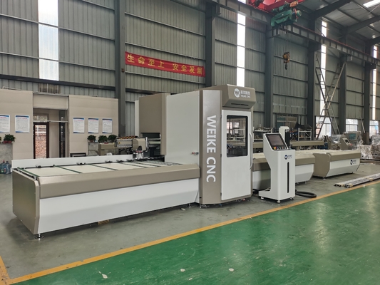 550 شفرة شفرة CNC مركز قطع الألومنيوم الصناعي لجدار الستار مع زاوية قطع 45 و 90