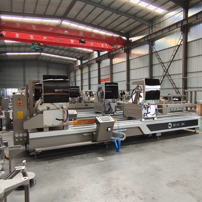 CNC ذو رأس مزدوج قطع مشبك رأس مع 45 و 90 زاوية القطع الألومنيوم Upvc نافذة الباب صنع آلة