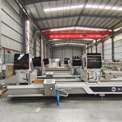 آلة القطع ذات الرأس المزدوج التي يتم التحكم بها بواسطة CNC مع منشارات 550 'خاصة لملفات الألومنيوم